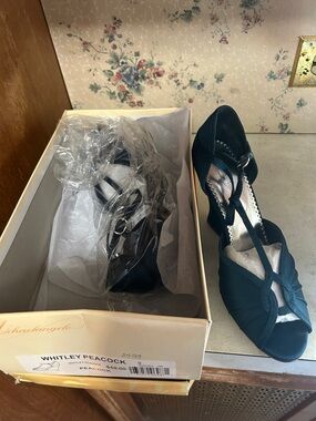 Michaelangelo Peacock Blue T-Strap Heels